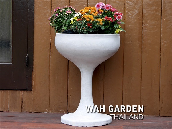 กระถางซิเมนต์โมเดิร์น 'แก้วไวท์'  |  Cement Planter