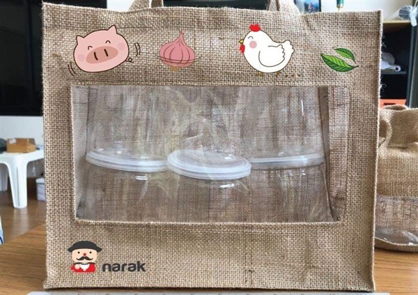 ถุงผ้ากระสอบหูหิ้วเจาะหน้าต่าง | Nittaya Shop - ลาดหลุมแก้ว ปทุมธานี