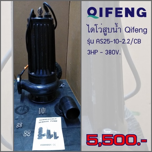 ไดโว่ ท่อ 1นิ้ว 3HP ยี่ห้อ Qifeng รุ่น AS25-10-2.2/CB | Toolsheep - พญาไท กรุงเทพมหานคร