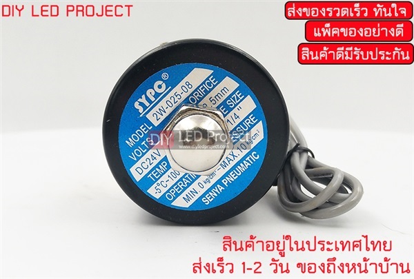 โซลินอยด์วาล์ว 1/4" 24V solenoid valve 2w-025-08 | diyledproject - วิเศษชัยชาญ อ่างทอง