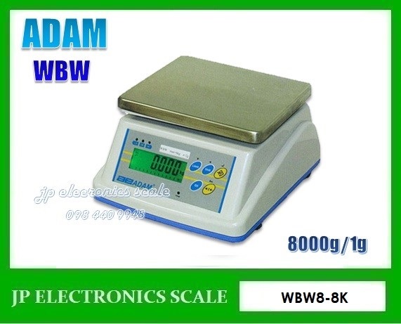 เครื่องชั่งกันน้ำกันความชื้น8kg ยี่ห้อ ADAM รุ่น WBW8 | jpelectronics - คลองหลวง ปทุมธานี