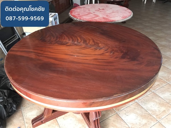 โต๊ะกลมไม้มะค่าแท้ชิ้นเดียว สาย5 | Makha Table Phutthamonthon sai 5 - กระทุ่มแบน สมุทรสาคร