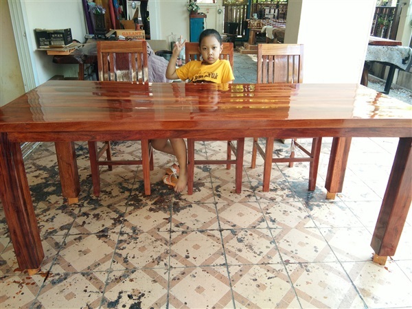 โต๊ะไม้ ก 79 x ย 195  | ร้าน Chat_Shop  (เฟอร์นิเจอร์ไม้)  - บางใหญ่ นนทบุรี