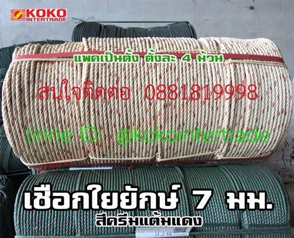 เชือกใยยักษ์ 7มม. ราคาขายส่ง เป็นกิโลกรัม   | บริษัท เคโอเคโอ อินเตอร์เทรด จำกัด - หลักสี่ กรุงเทพมหานคร