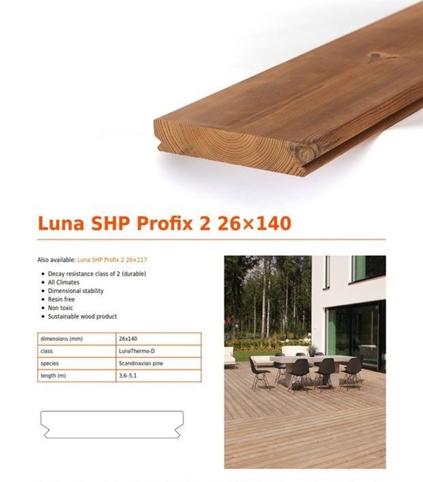ไม้พื้นระเบียงสนฟินแลนด์อบแห้งSize 26x140mm.x3.6m. | MKT Furniture -  สมุทรปราการ