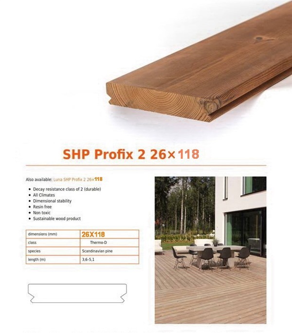 ไม้พื้นระเบียงสนฟินแลนด์อบแห้งSize 26x118mm.x5.1m. | MKT Furniture -  สมุทรปราการ