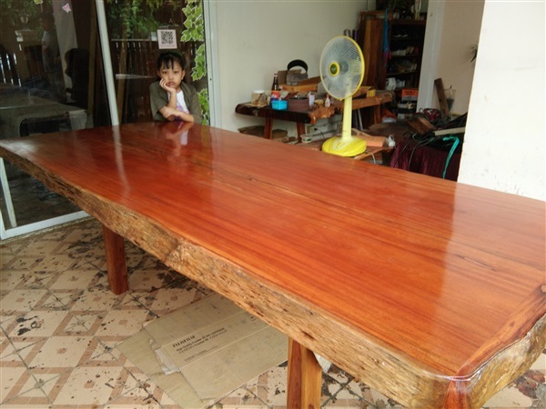 **ขายแล้ว**  โต๊ะไม้แดง ก105-110xยาว 260 หนา 3" | ร้าน Chat_Shop  (เฟอร์นิเจอร์ไม้)  - บางใหญ่ นนทบุรี
