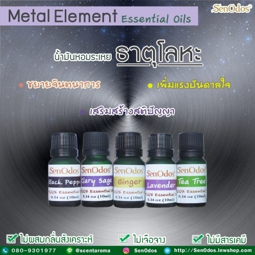 ชุดเซ็ตน้ำมันหอมระเหยแท้ น้ำมันหอมระเหยตามธาตุ ธาตุโลหะ | AromaTherapy - คันนายาว กรุงเทพมหานคร