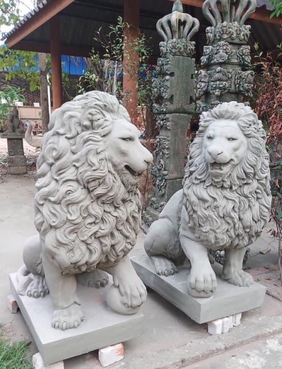 รูปปั้นสิงโตโรมัน สิงห์โตคู่ สิงห์โรมัน สิงห์ 