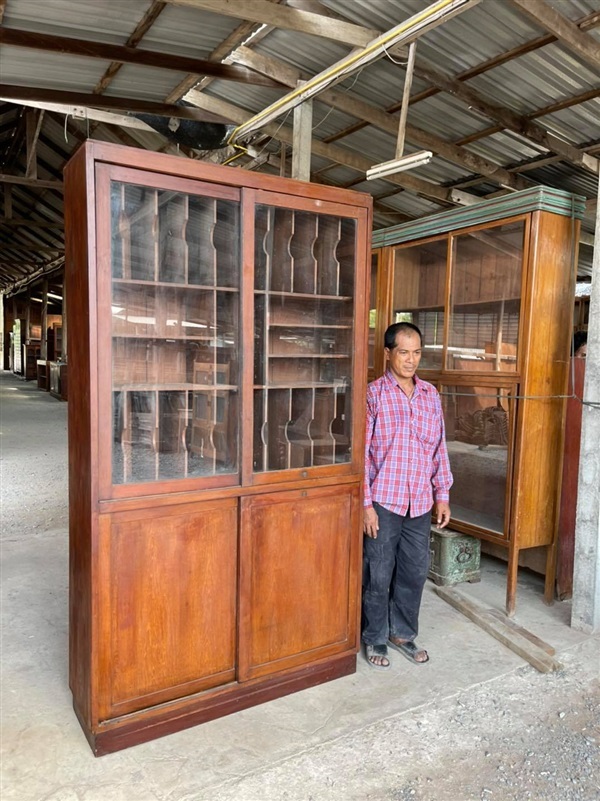 ตู้ใส่แฟ้มเอกสาร งานเก่าไม้สักทั้งใบ