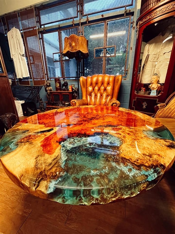 โต๊ะไม้ปุ่มมะค่า    | ร้าน Chat_Shop  (เฟอร์นิเจอร์ไม้)  - บางใหญ่ นนทบุรี