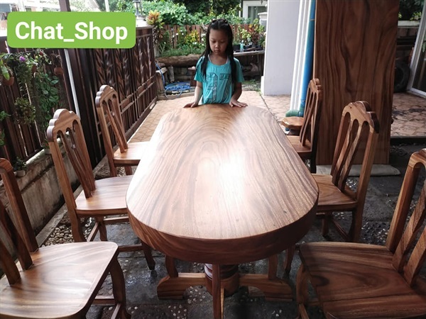 โต๊ะอาหาร chair งานไม้แผ่นเดียว + พร้อมเก้าอี้ 6 ตัว  | ร้าน Chat_Shop  (เฟอร์นิเจอร์ไม้)  - บางใหญ่ นนทบุรี