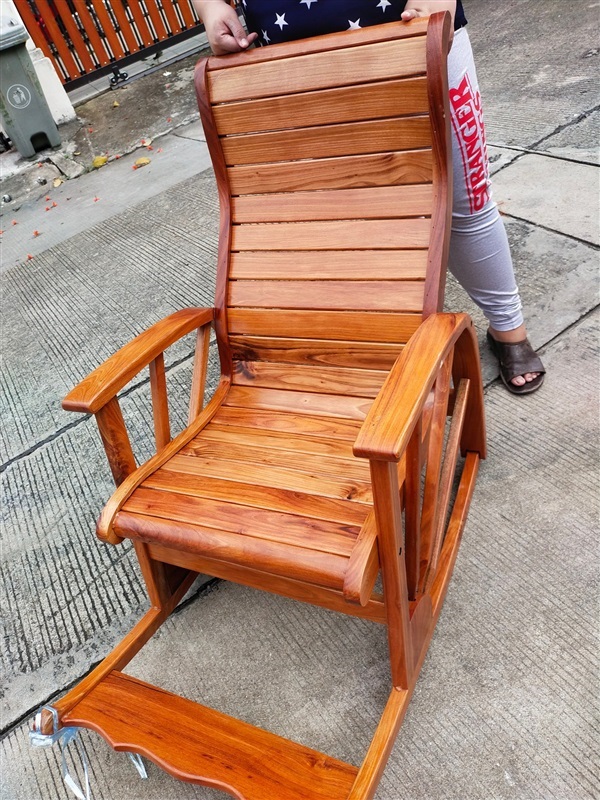 เก้าอี้โยก ไม้แดง  | ร้าน Chat_Shop  (เฟอร์นิเจอร์ไม้)  - บางใหญ่ นนทบุรี