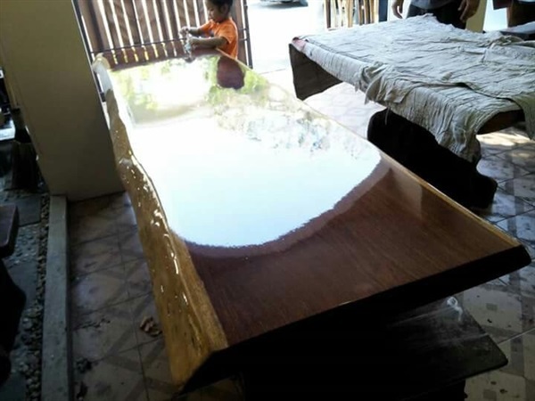 โต๊ะไม้ประดู่   ก80xย300 หนา 3" ไม้แผ่นเดียว  | ร้าน Chat_Shop  (เฟอร์นิเจอร์ไม้)  - บางใหญ่ นนทบุรี