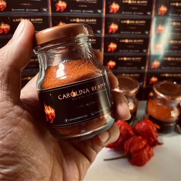 พริกผงที่เผ็ดที่สุดในโลก!! Carolina reaper powder 100% 30g. | ปางดอยฟาร์ม - เมืองแม่ฮ่องสอน แม่ฮ่องสอน