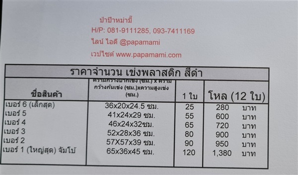 เข่งพลาสติก ราคาส่ง