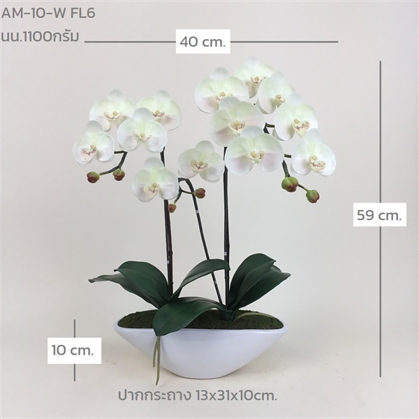 กระถางกล้วยไม้ประดิษฐ์ AM-10-W FL6 | ร้านอัครดอกไม้  - จตุจักร กรุงเทพมหานคร