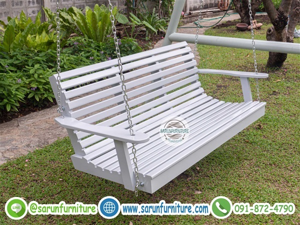 ที่นั่งชิงช้าแขวน เก้าอี้ชิงช้าไม้เต็งในสวน SR-006 | Sarunfurniture - หนองเสือ ปทุมธานี