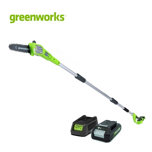 Greenworks เครื่องตัดกิ่งไม้สูงไร้สาย ขนาด 24V พร้อมแบตเตอรี | tigerbay - ประเวศ กรุงเทพมหานคร