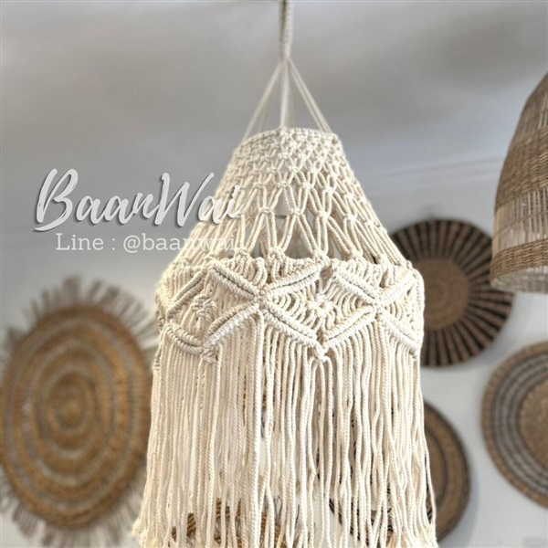 Macrame โคมไฟเชือกCotton โคมไฟถักเชือก แบบที่2 | บ้านหวาย คลอง9 -  ปทุมธานี