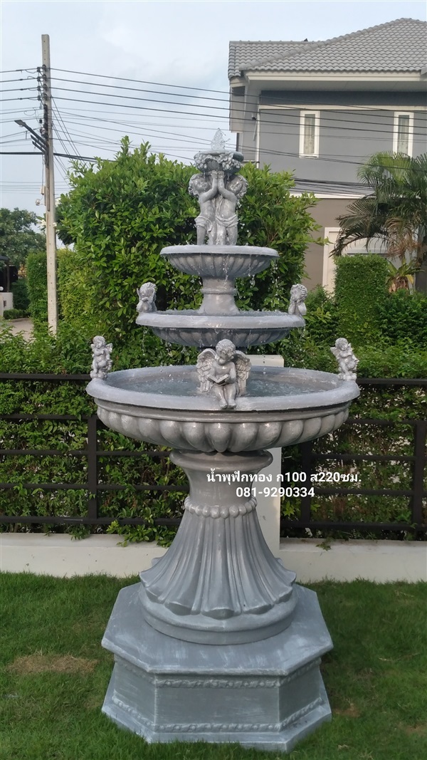 น้ำพุฟักทองโรมัน กว้าง 1ม. ตกแต่งพิเศษ